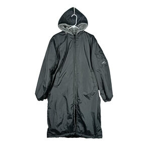 Adoretex Swim Parka Jacket Mens Small Black Fleece Lined Hooded Long Coat